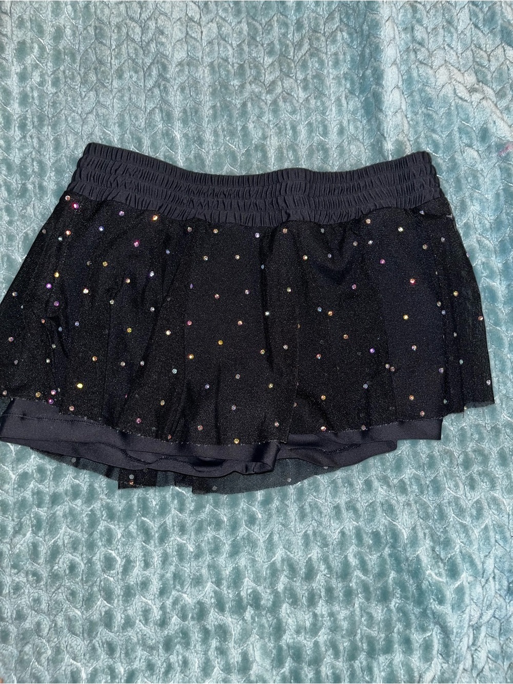 Rebel Athletic Black Rhinestone Skirt